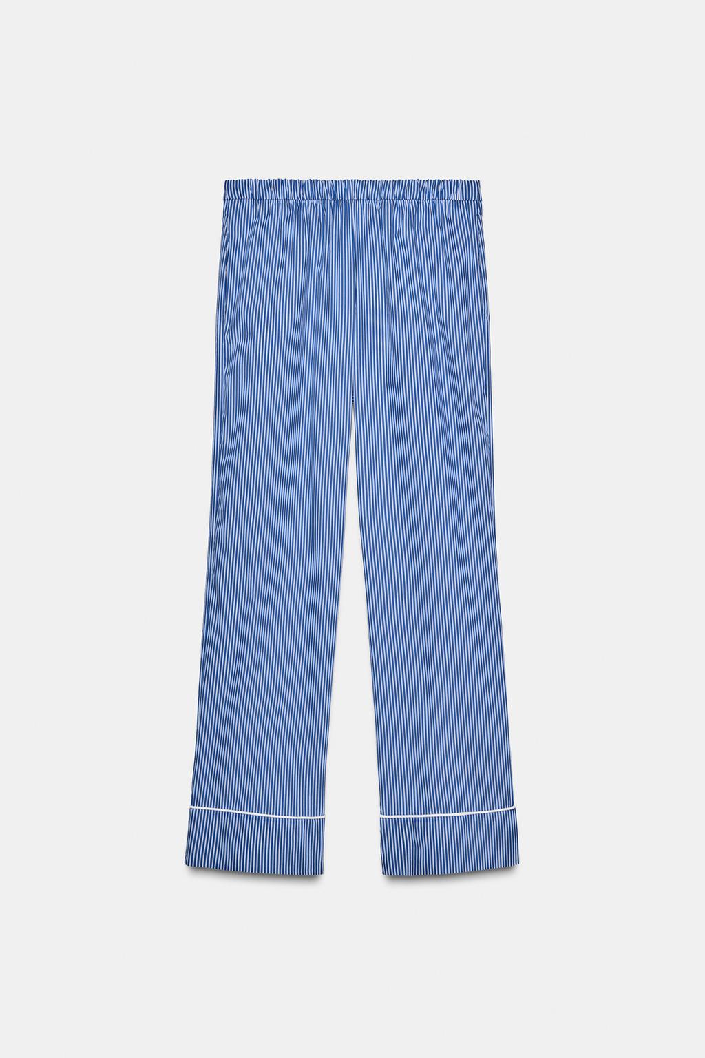 БРЮКИ В ПИЖАМНОМ СТИЛЕ В КОНТРАСТНУЮ ПОЛОСКУ