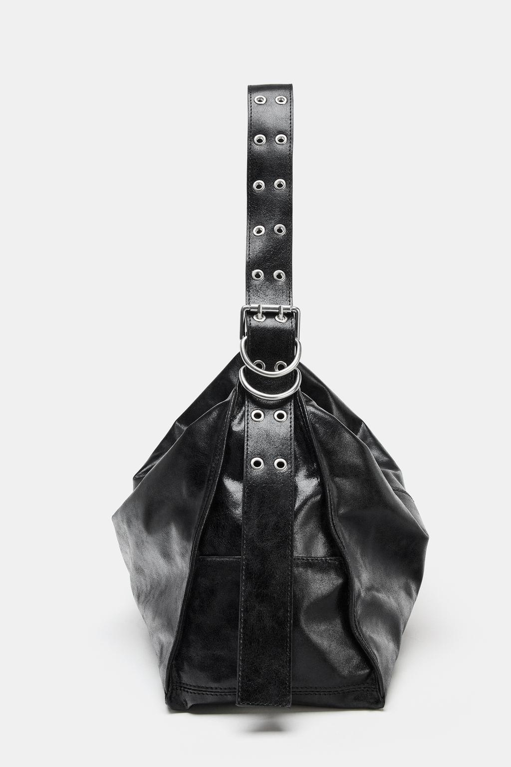 БОЛЬШАЯ СУМКА-МЕШОК С МЕТАЛЛИЧЕСКИМИ ЛЮВЕРСАМИ