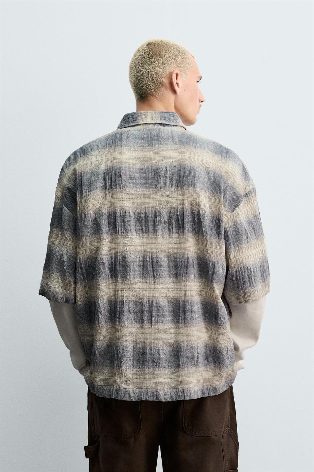 Рубашка в клетку с текстурой