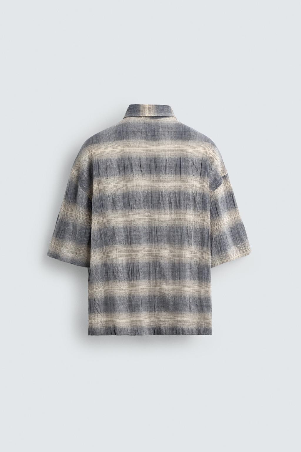 Рубашка в клетку с текстурой