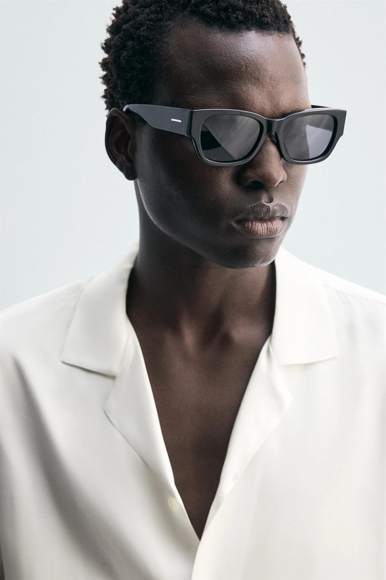 Рубашка regular fit из атласной ткани