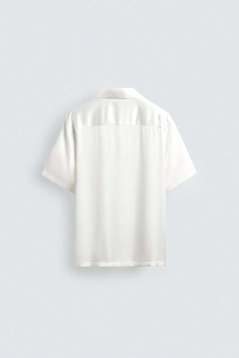 Рубашка regular fit из атласной ткани