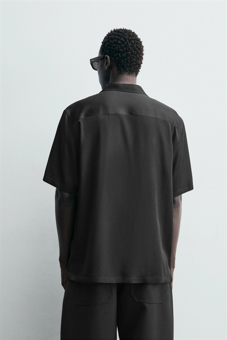 Рубашка из вискозы с сатиновым блеском regular fit