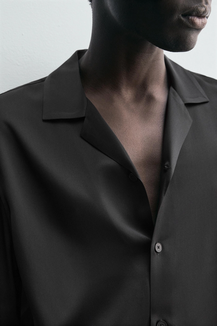 Рубашка из вискозы с сатиновым блеском regular fit