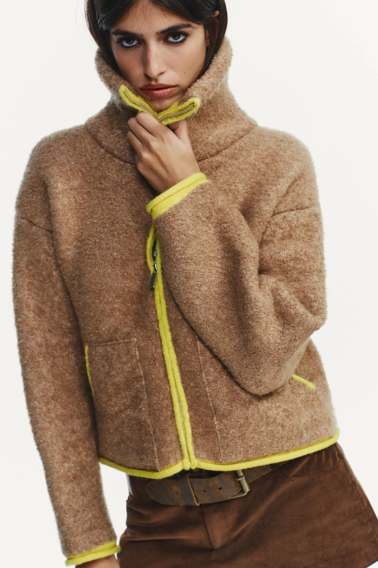 КАРДИГАН С КОНТРАСТНЫМИ ДЕТАЛЯМИ