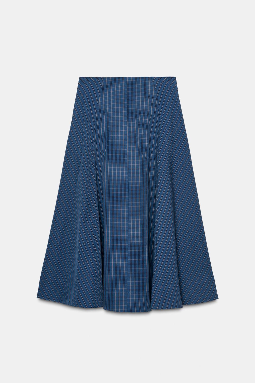 ЮБКА МИДИ В КЛЕТКУ СО СКЛАДКАМИ