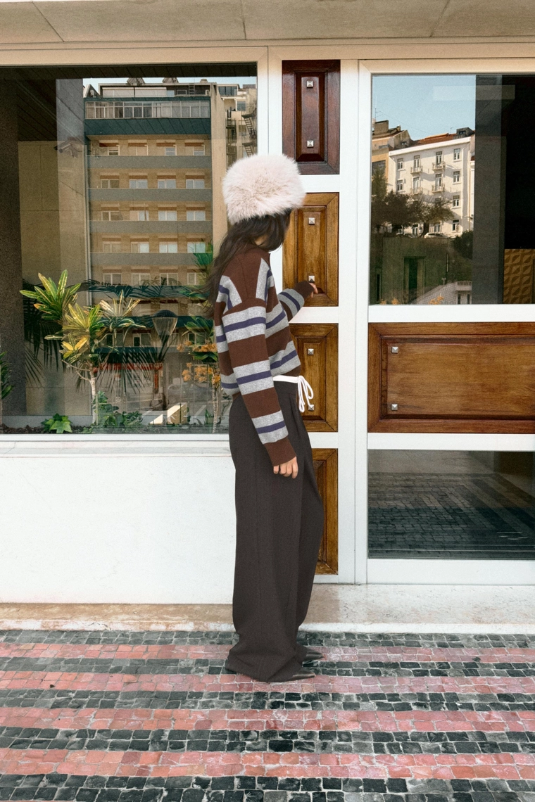 БРЮКИ WIDE LEG С ДВОЙНЫМ ПОЯСОМ