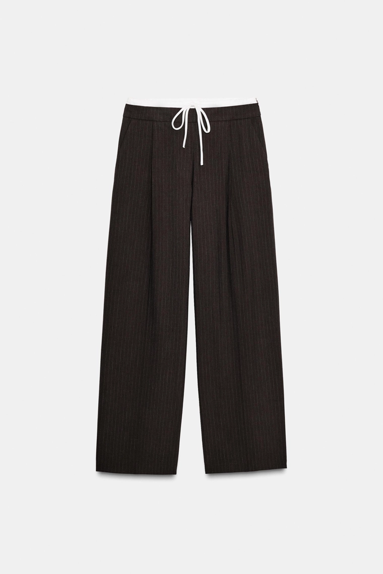 БРЮКИ WIDE LEG С ДВОЙНЫМ ПОЯСОМ