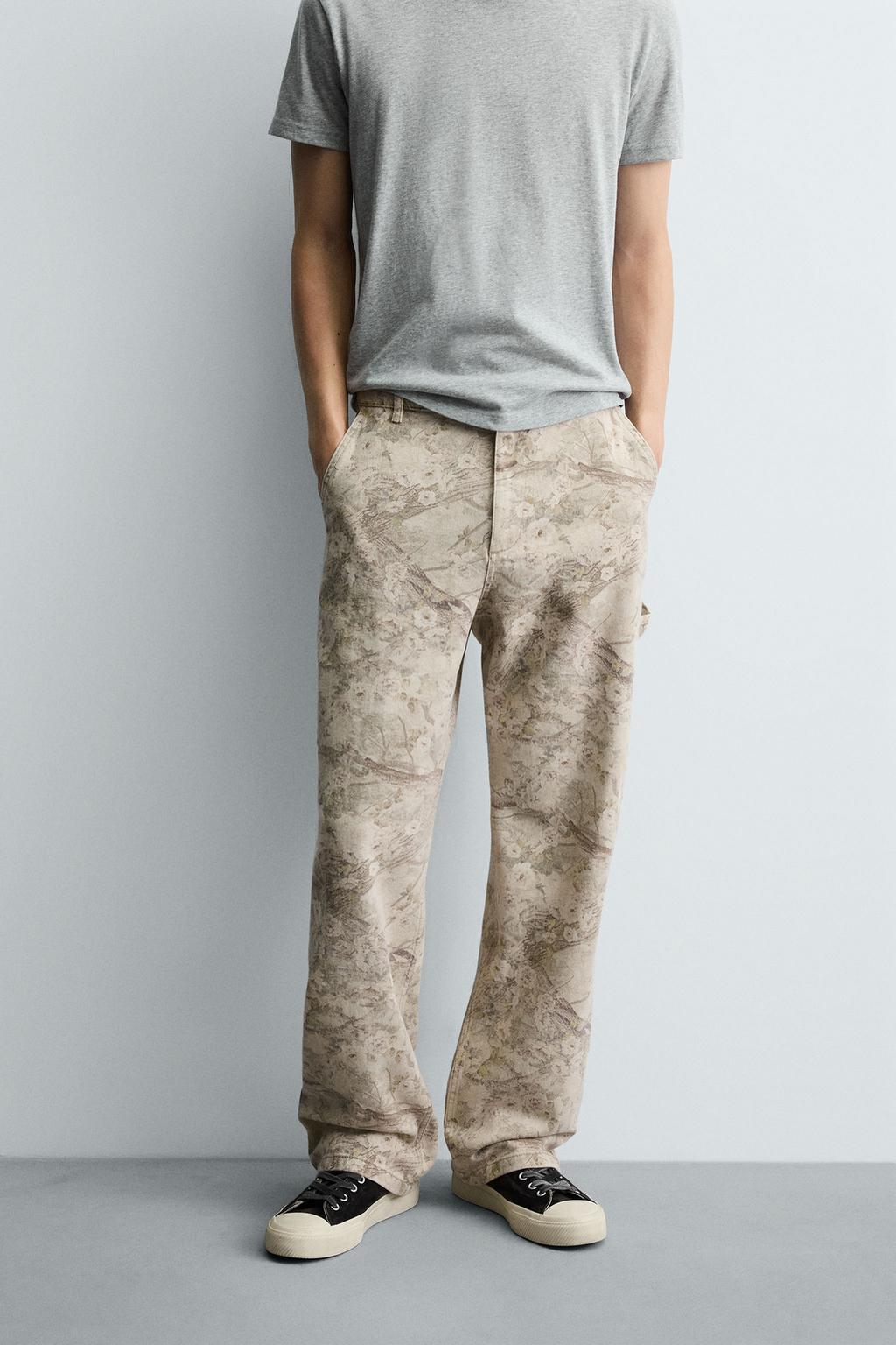 Багги-брюки с абстрактным принтом