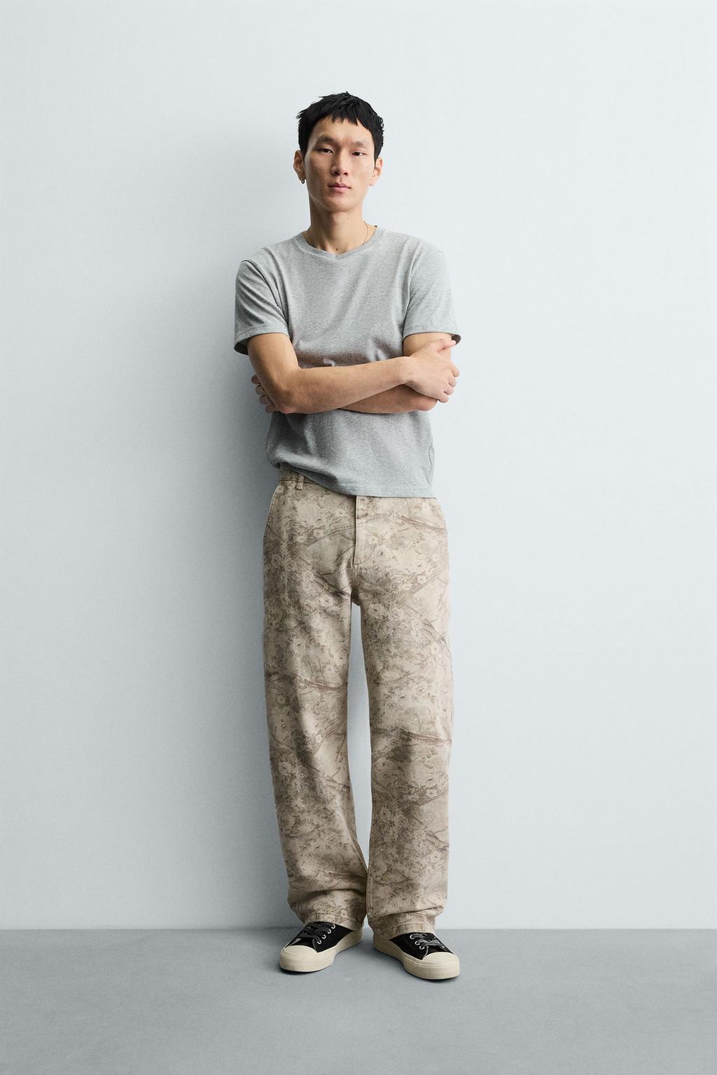 Багги-брюки с абстрактным принтом