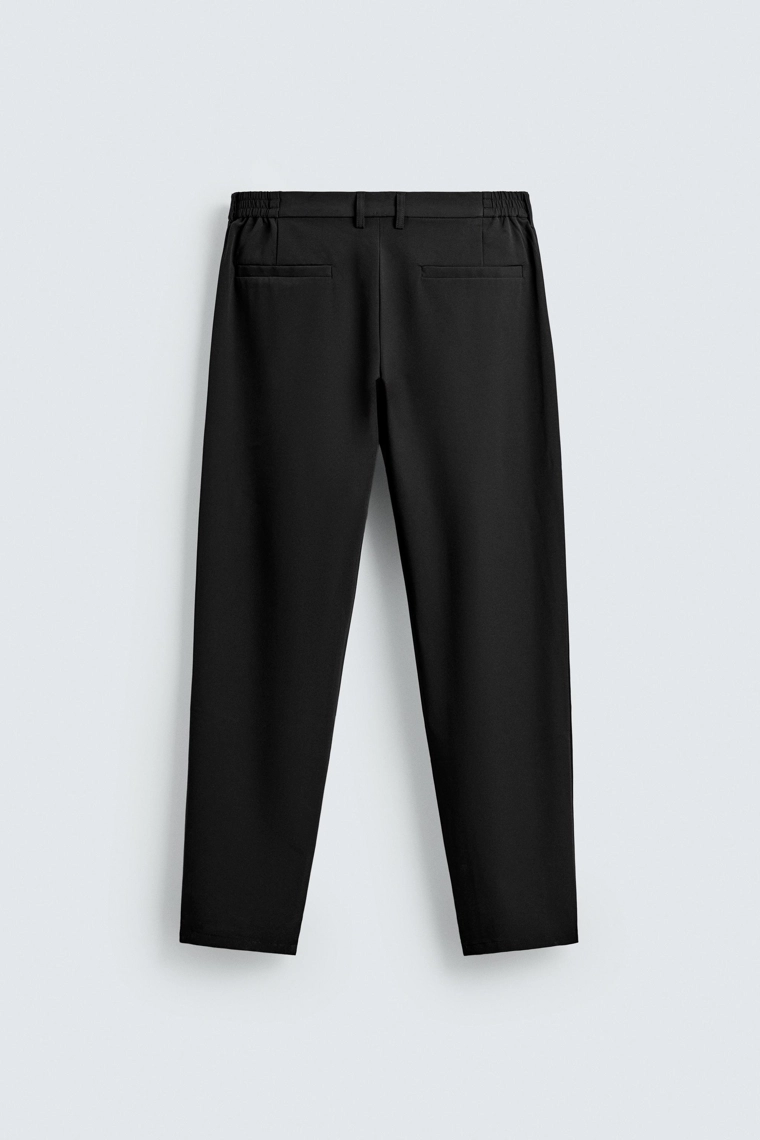 БРЮКИ ИЗ РЕЛЬЕФНОЙ ТКАНИ КОМФОРТНОГО КРОЯ