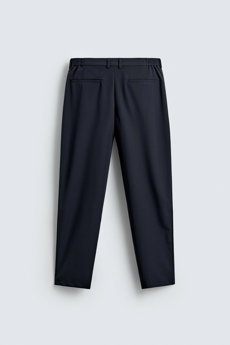 БРЮКИ ИЗ РЕЛЬЕФНОЙ ТКАНИ КОМФОРТНОГО КРОЯ