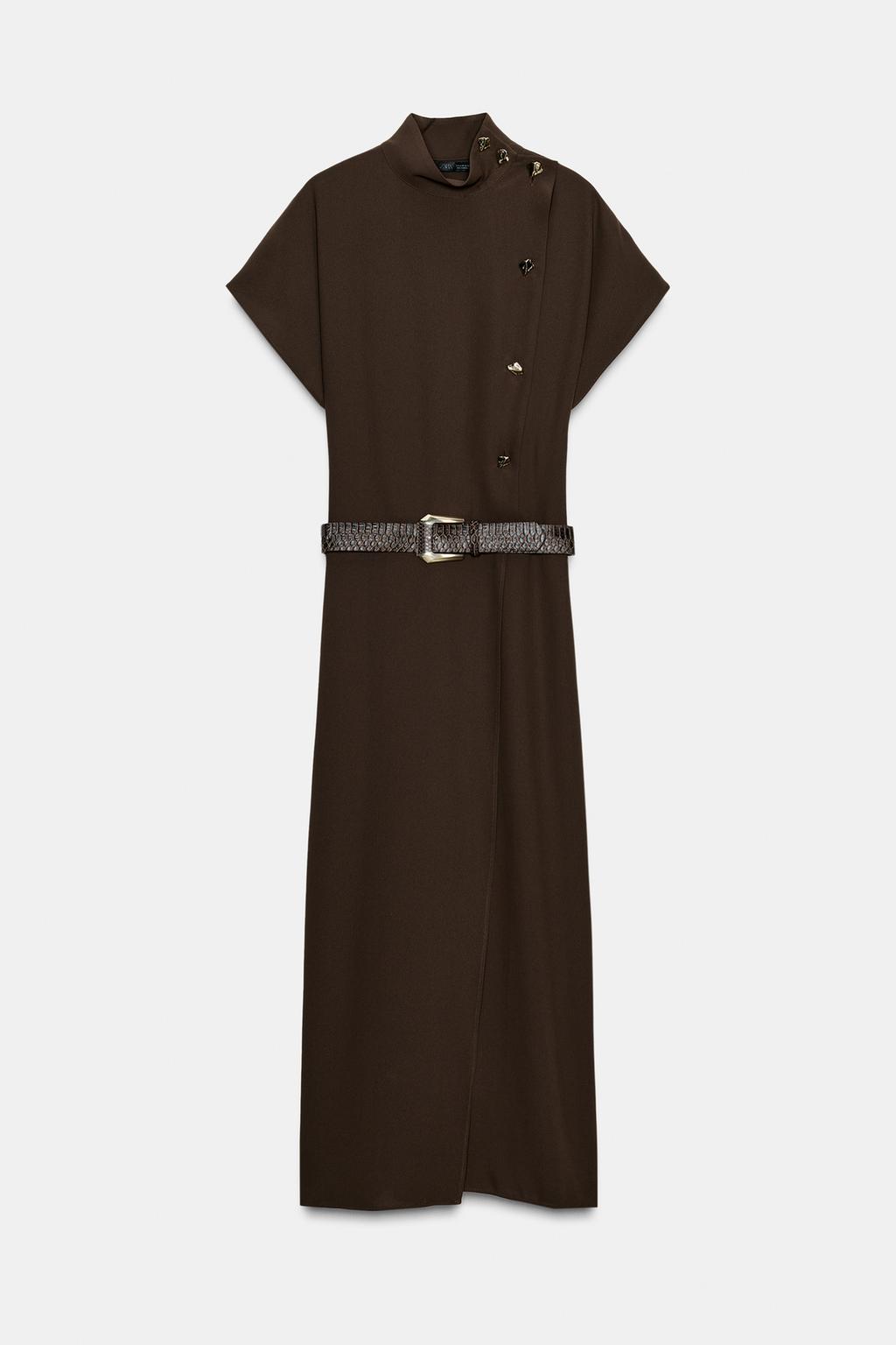 Платье миди с поясом