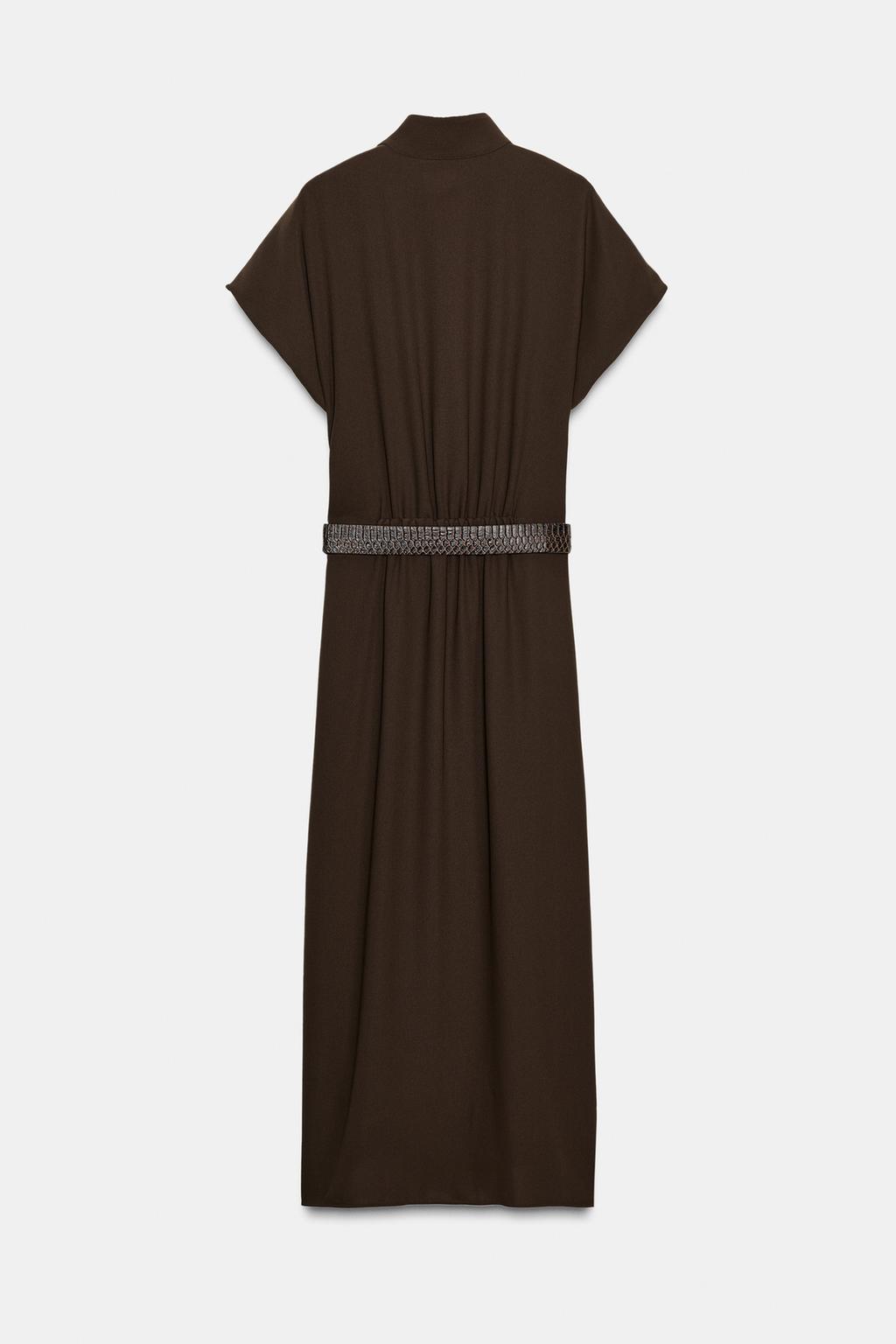 Платье миди с поясом