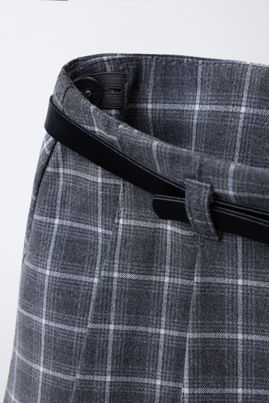 ЮБКА-ШОРТЫ В КЛЕТКУ С РЕМНЕМ