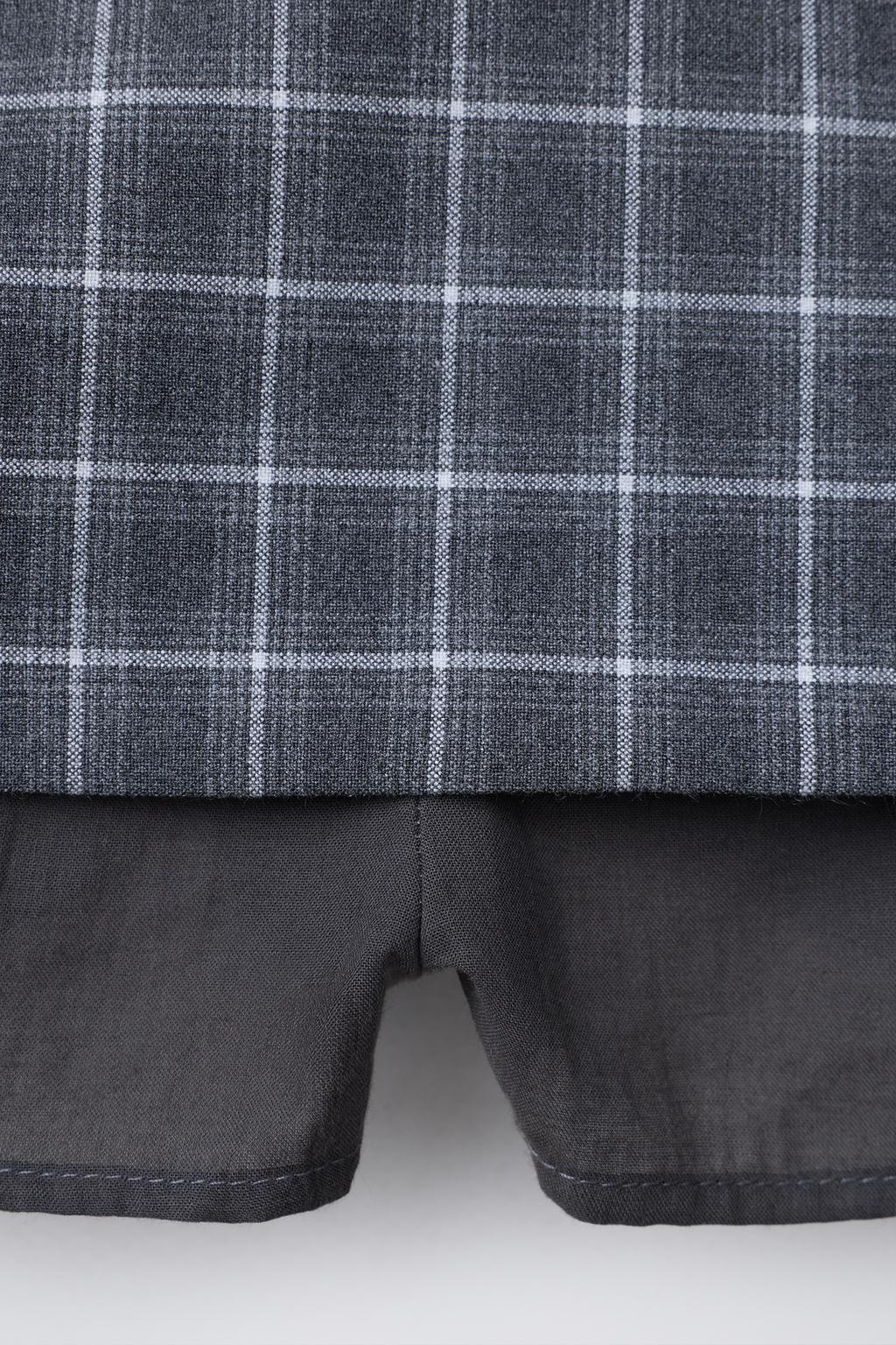 ЮБКА-ШОРТЫ В КЛЕТКУ С РЕМНЕМ