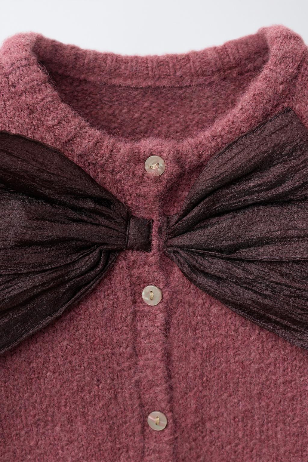 КАРДИГАН С АТЛАСНЫМ БАНТОМ