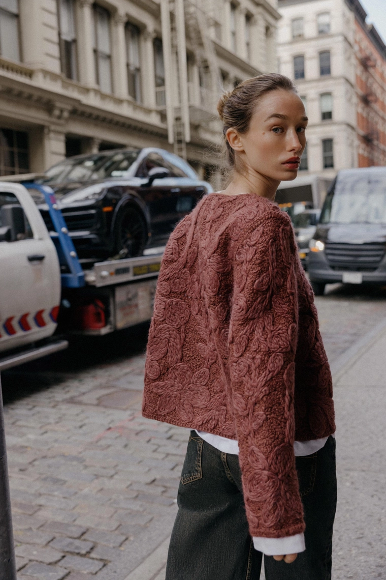 КАРДИГАН ИЗ ШЕРСТИ С УЗОРОМ МАКРАМЕ