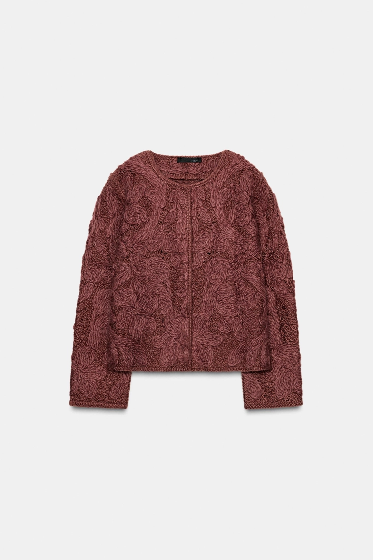 КАРДИГАН ИЗ ШЕРСТИ С УЗОРОМ МАКРАМЕ