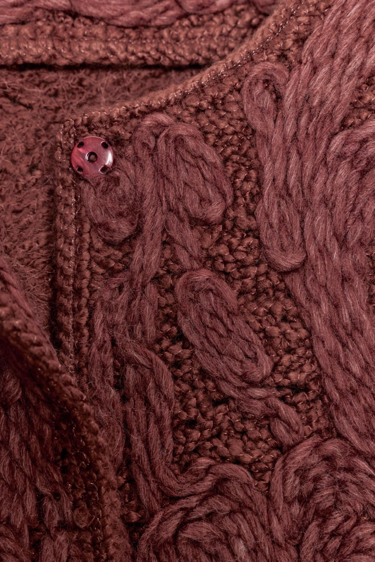 КАРДИГАН ИЗ ШЕРСТИ С УЗОРОМ МАКРАМЕ