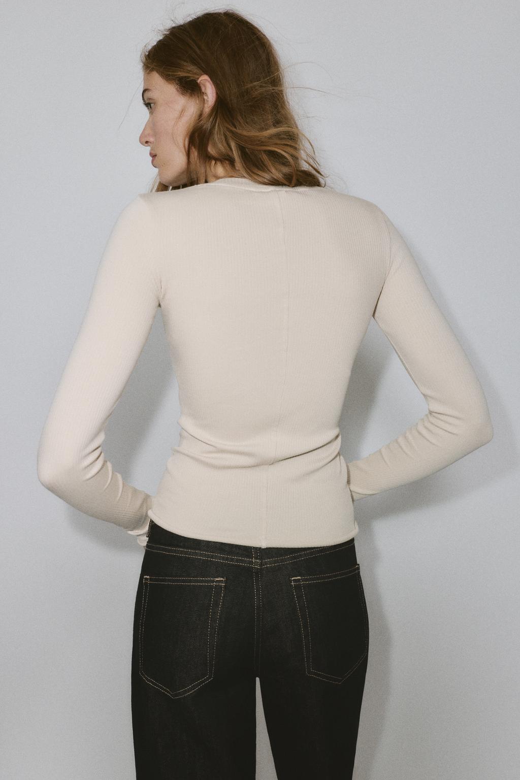 ФУТБОЛКА В РУБЧИК С ДЛИННЫМИ РУКАВАМИ