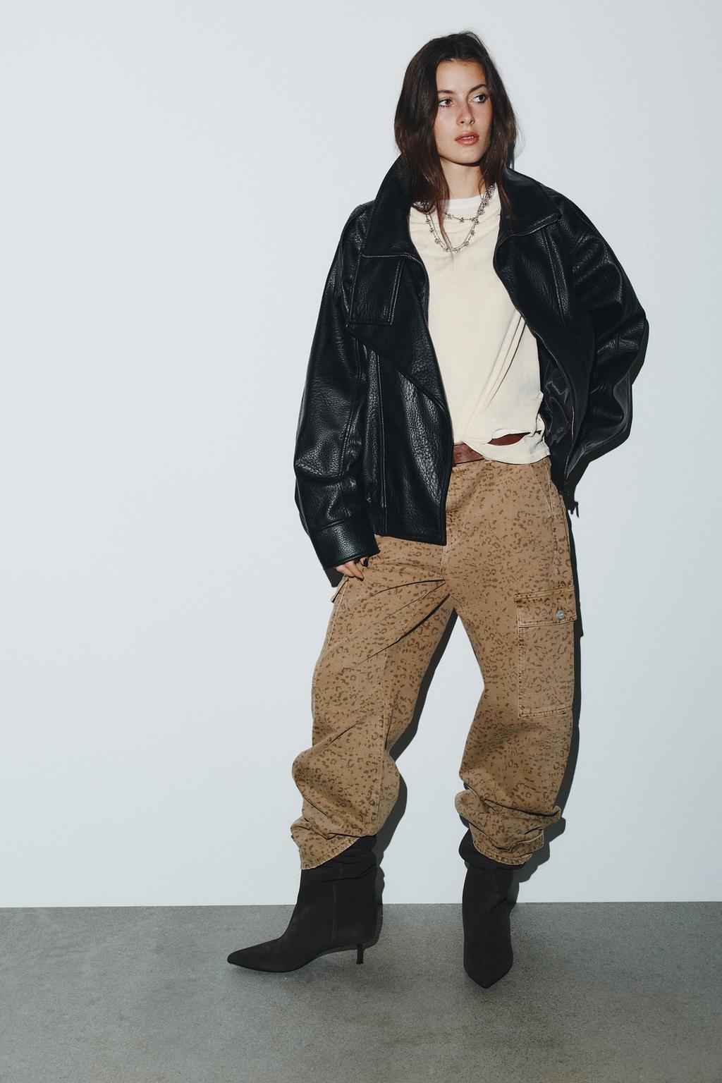 ДЖИНСЫ TRF BAGGY BALLOON С АНИМАЛИСТИЧЕСКИМ ПРИНТОМ