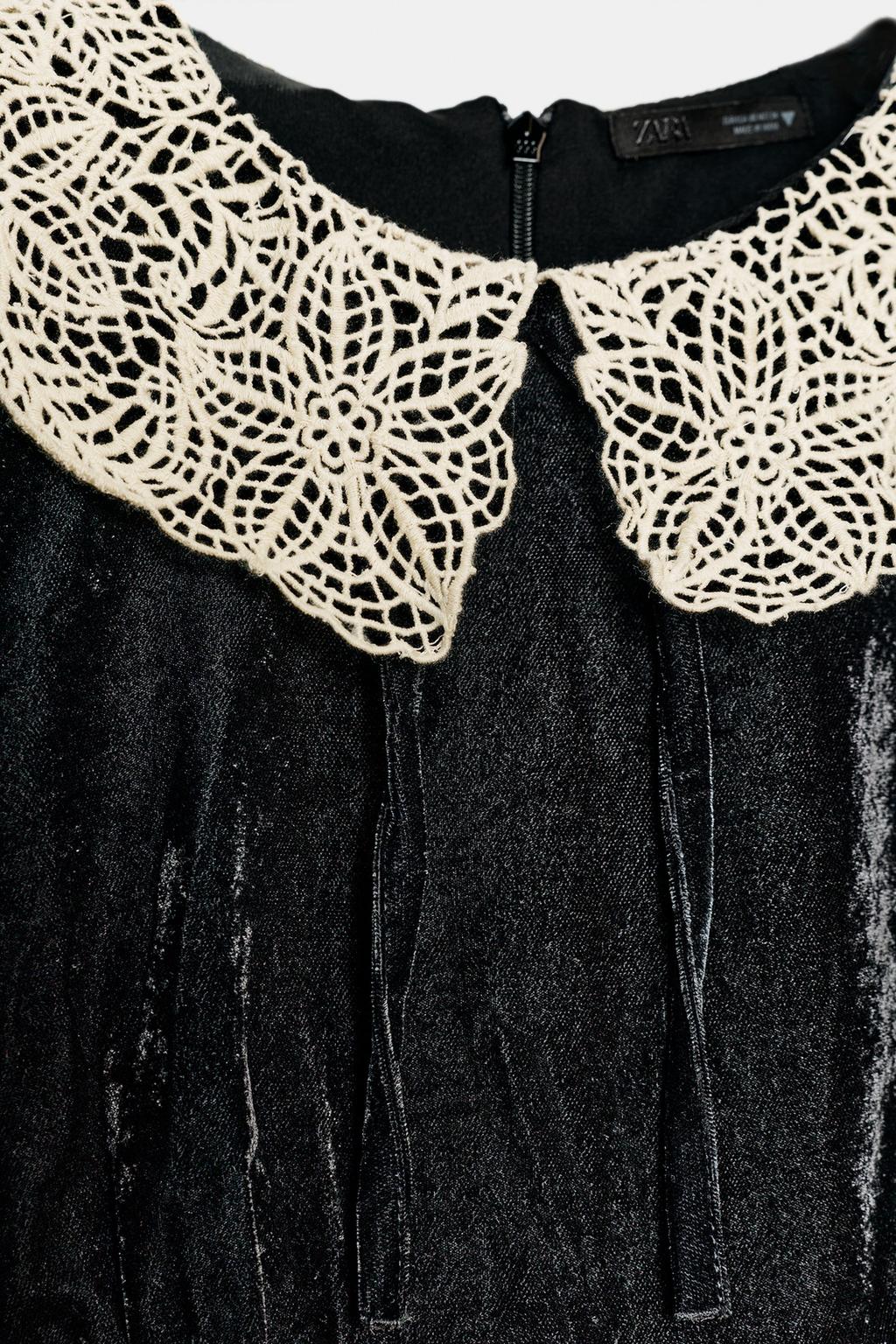 БАРХАТНАЯ РУБАШКА С КРУЖЕВОМ КРОШЕ И БАНТОМ