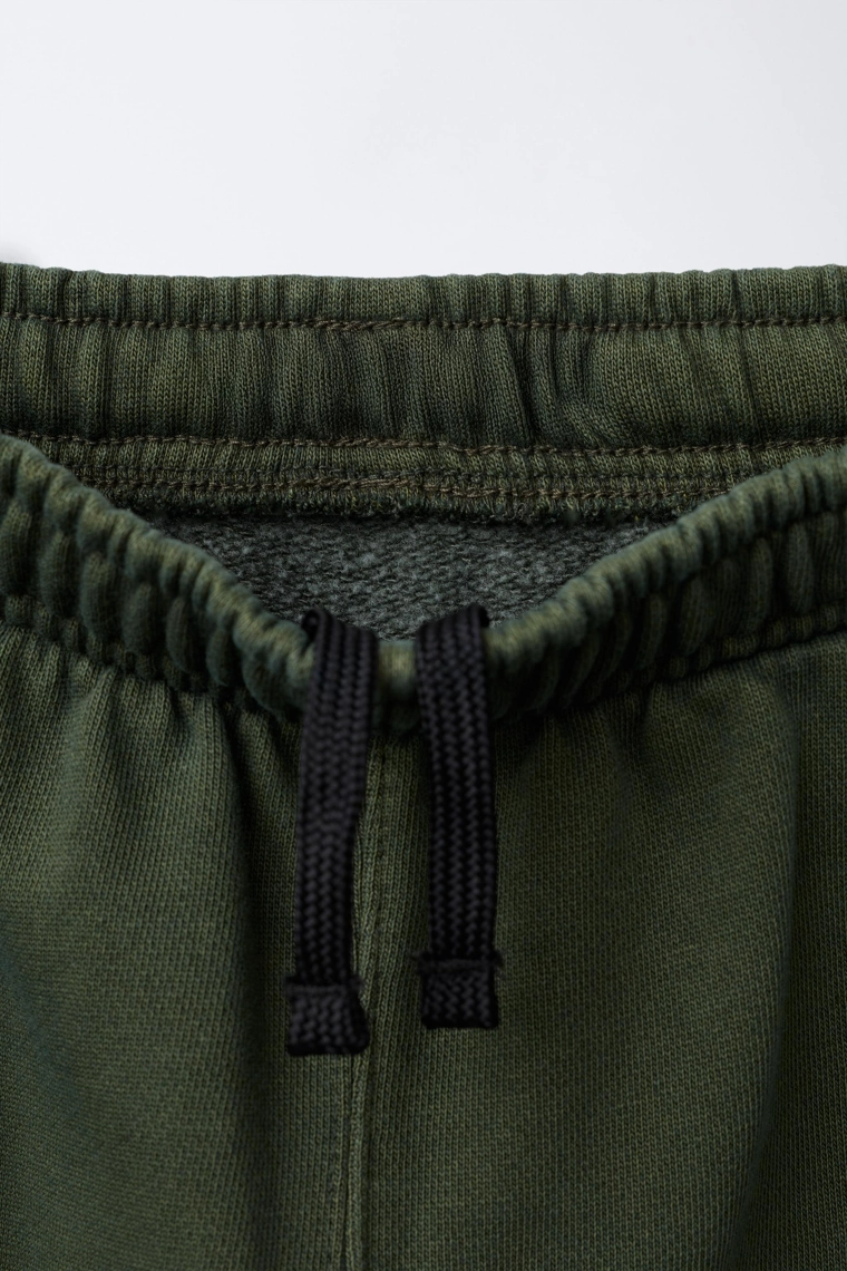 БРЮКИ КАРГО WIDE LEG ИЗ МЯГКОЙ ТКАНИ С ОКРАШИВАНИЕМ GARMENT DYE