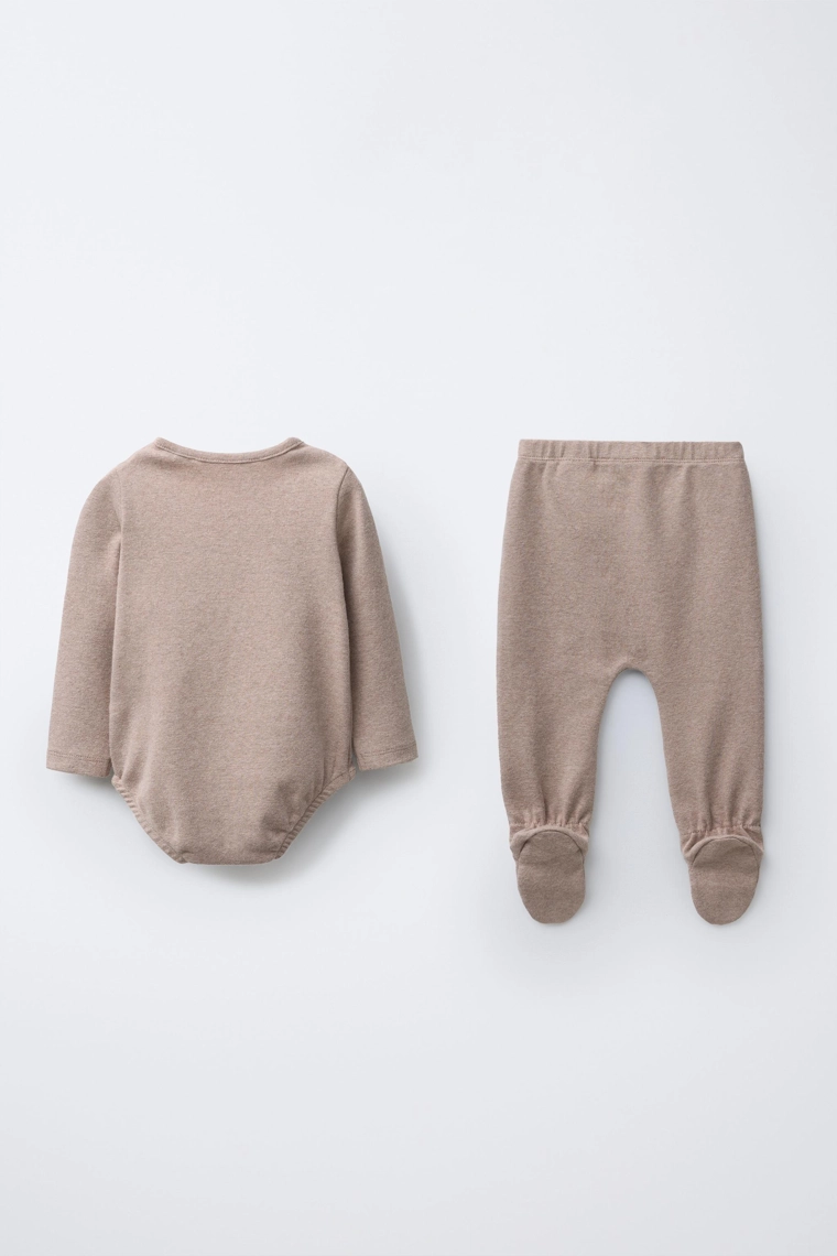 КОМПЛЕКТ БОДИ И ПОЛЗУНКИ МЕЛАНЖ