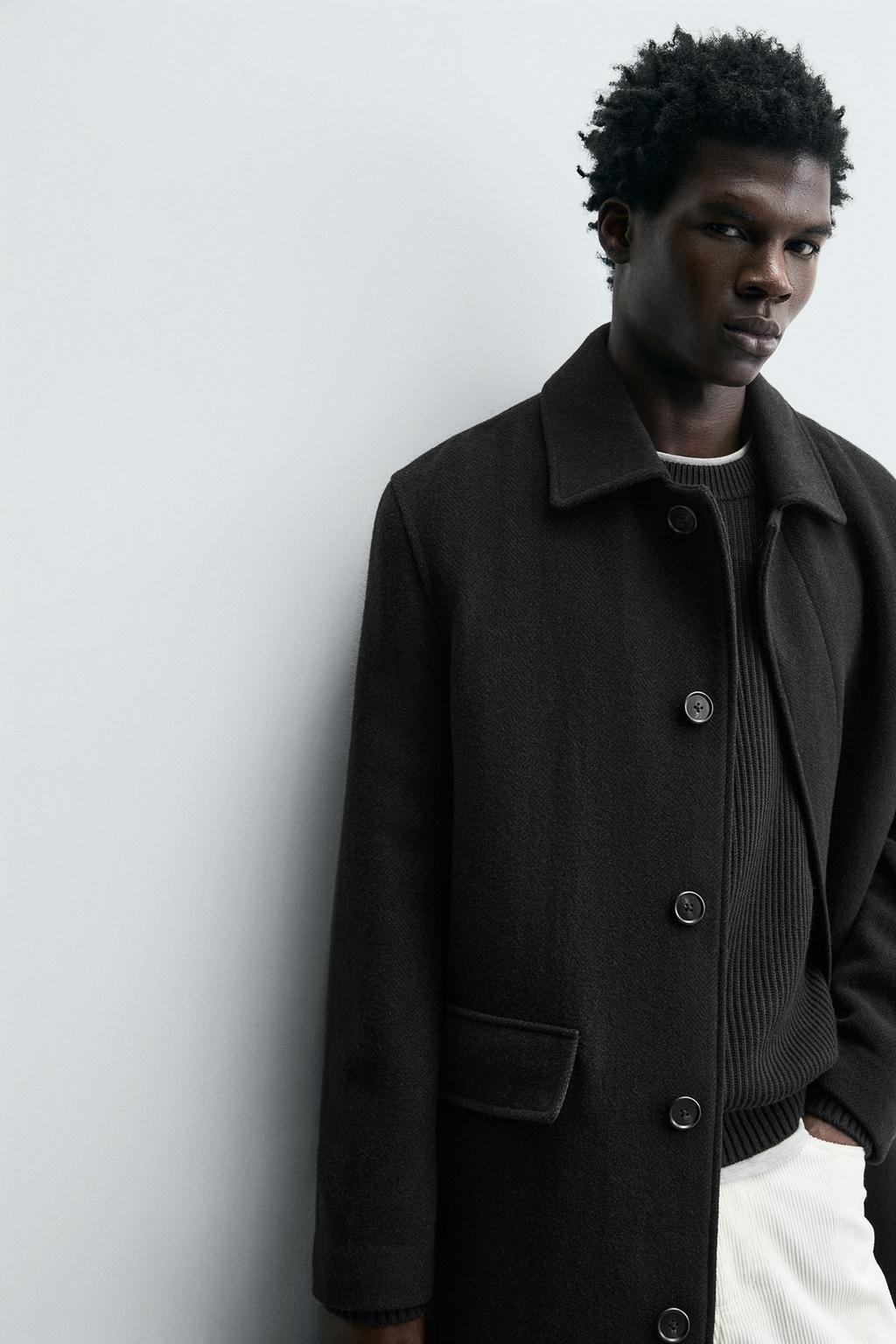 ПАЛЬТО ИЗ 100% ШЕРСТИ В ЕЛОЧКУ