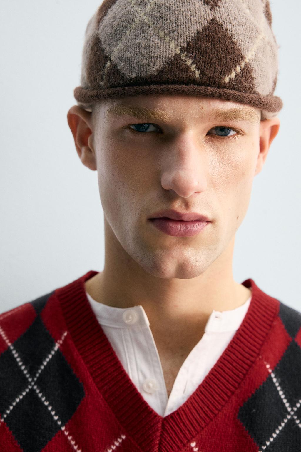 СВИТЕР 100% ШЕРСТЬ ЖАККАРД «РОМБЫ»