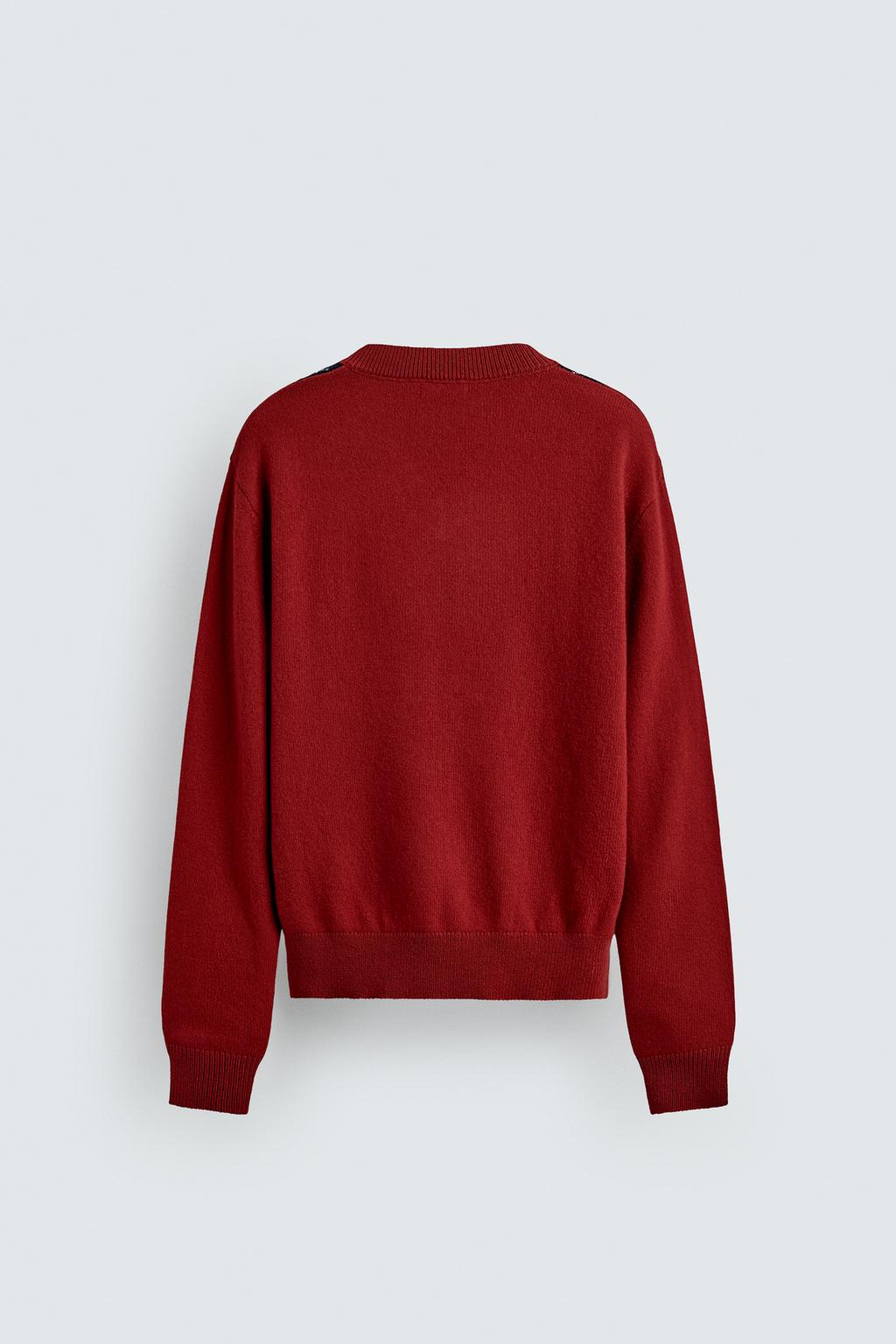 СВИТЕР 100% ШЕРСТЬ ЖАККАРД «РОМБЫ»