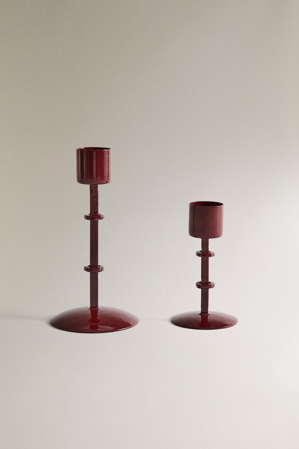 Высокий металлический рождественский подсвечник