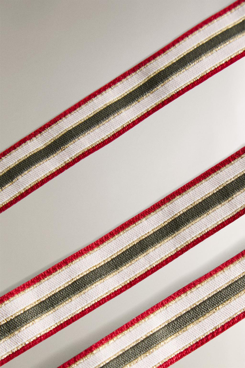 Блестящая полосатая лента для упаковки подарков на рождество