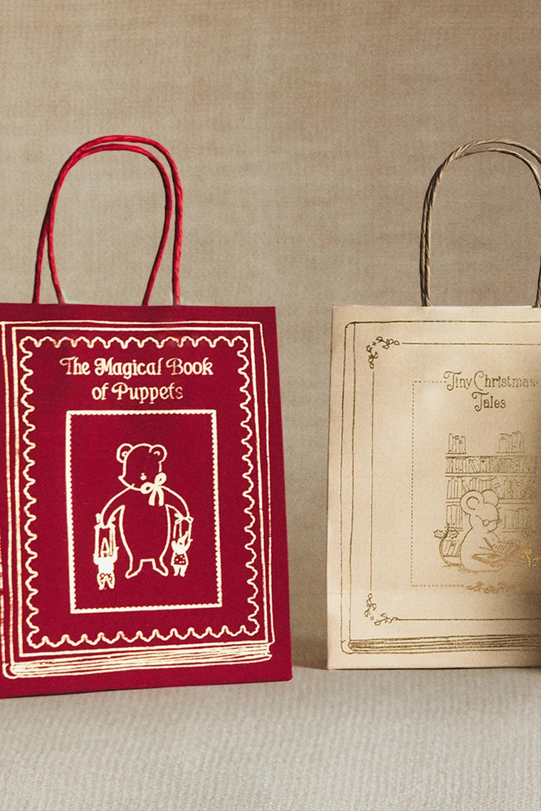 Набор маленьких рождественских книжных сумок (набор из 4 штук)