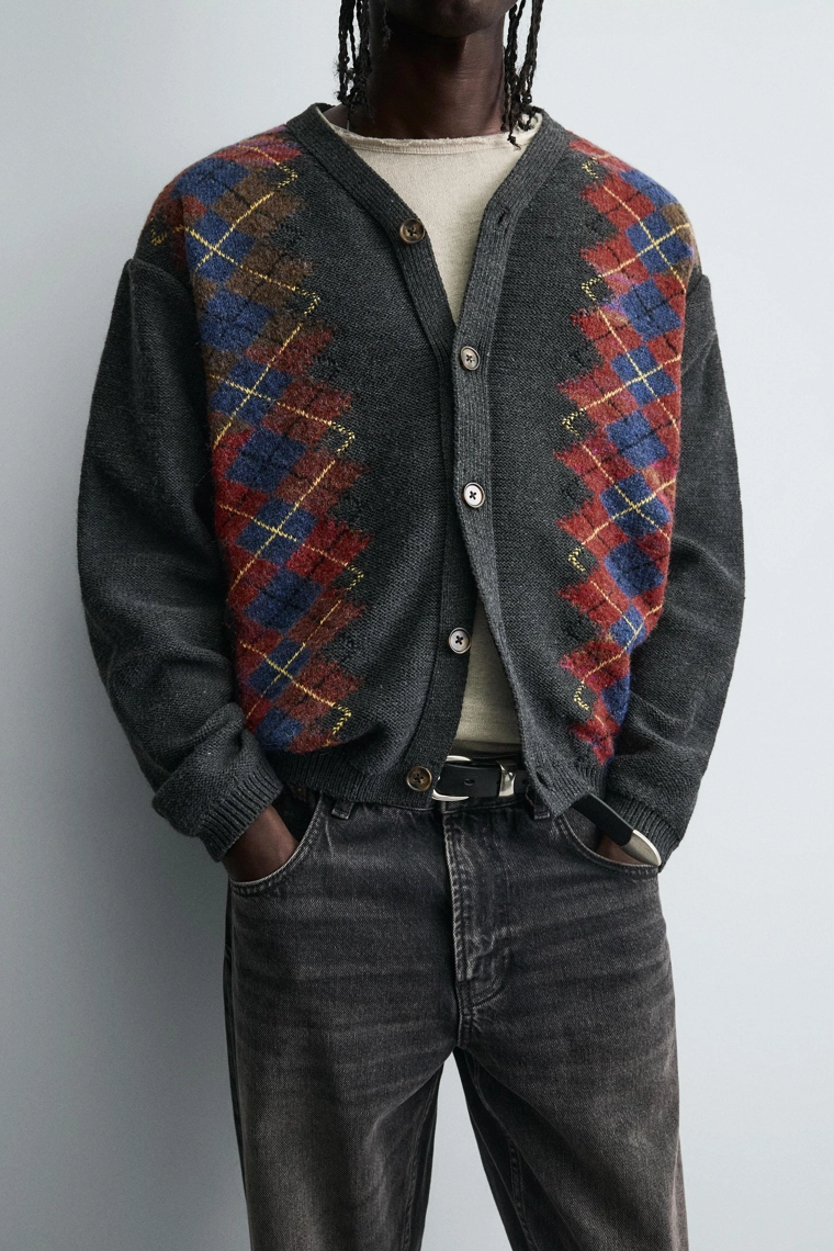 Кардиган с аргайловым узором