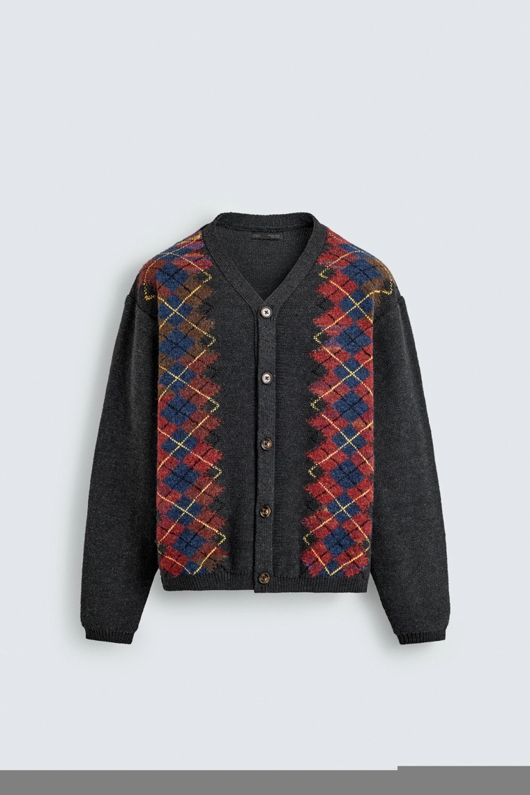 Кардиган с аргайловым узором