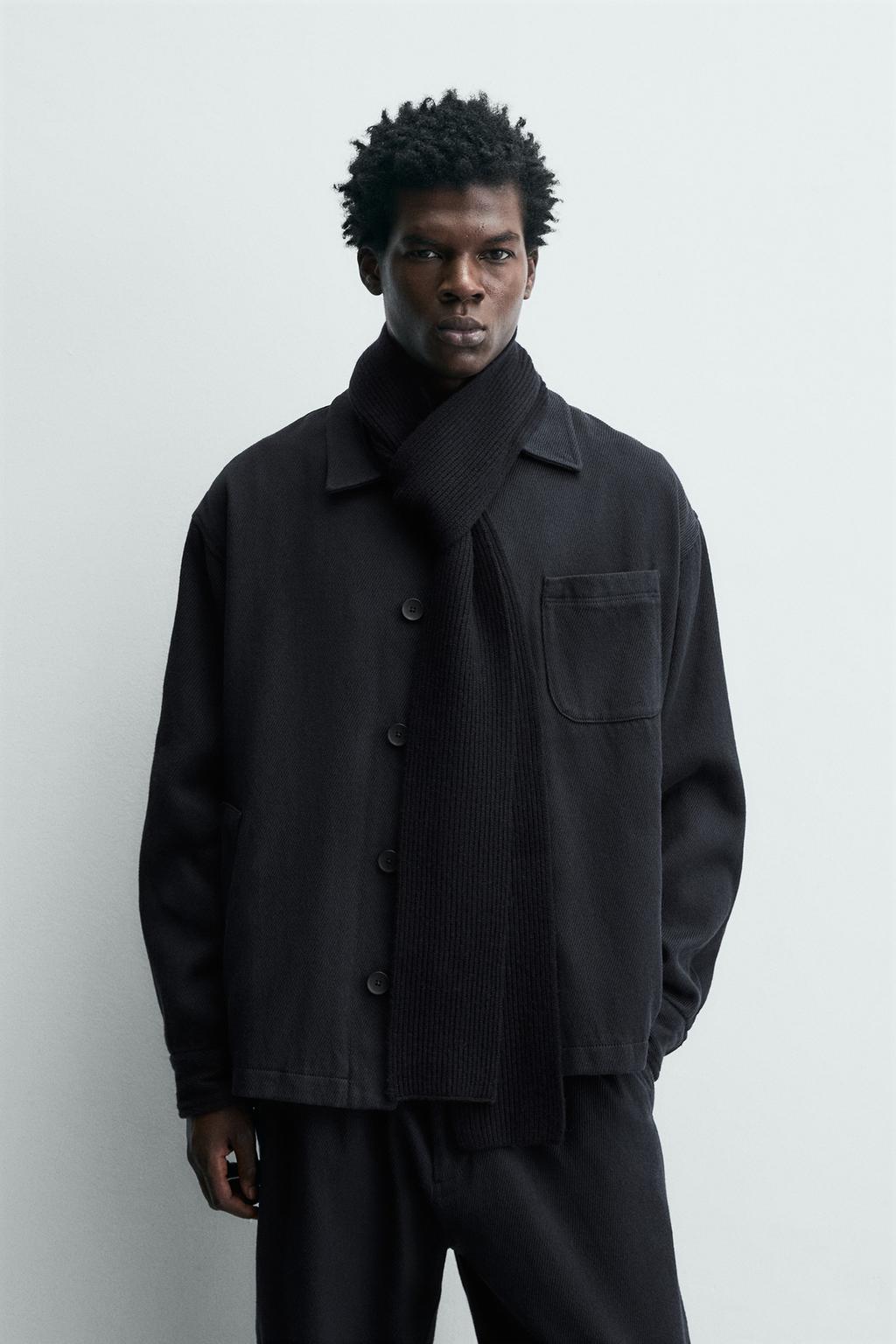 Рубашка с накладными карманами и текстурой