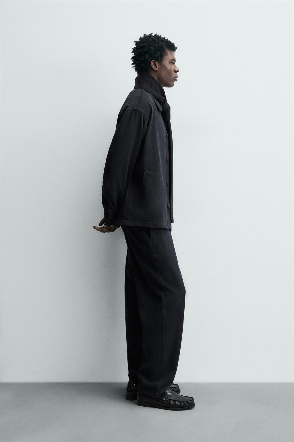 Рубашка с накладными карманами и текстурой