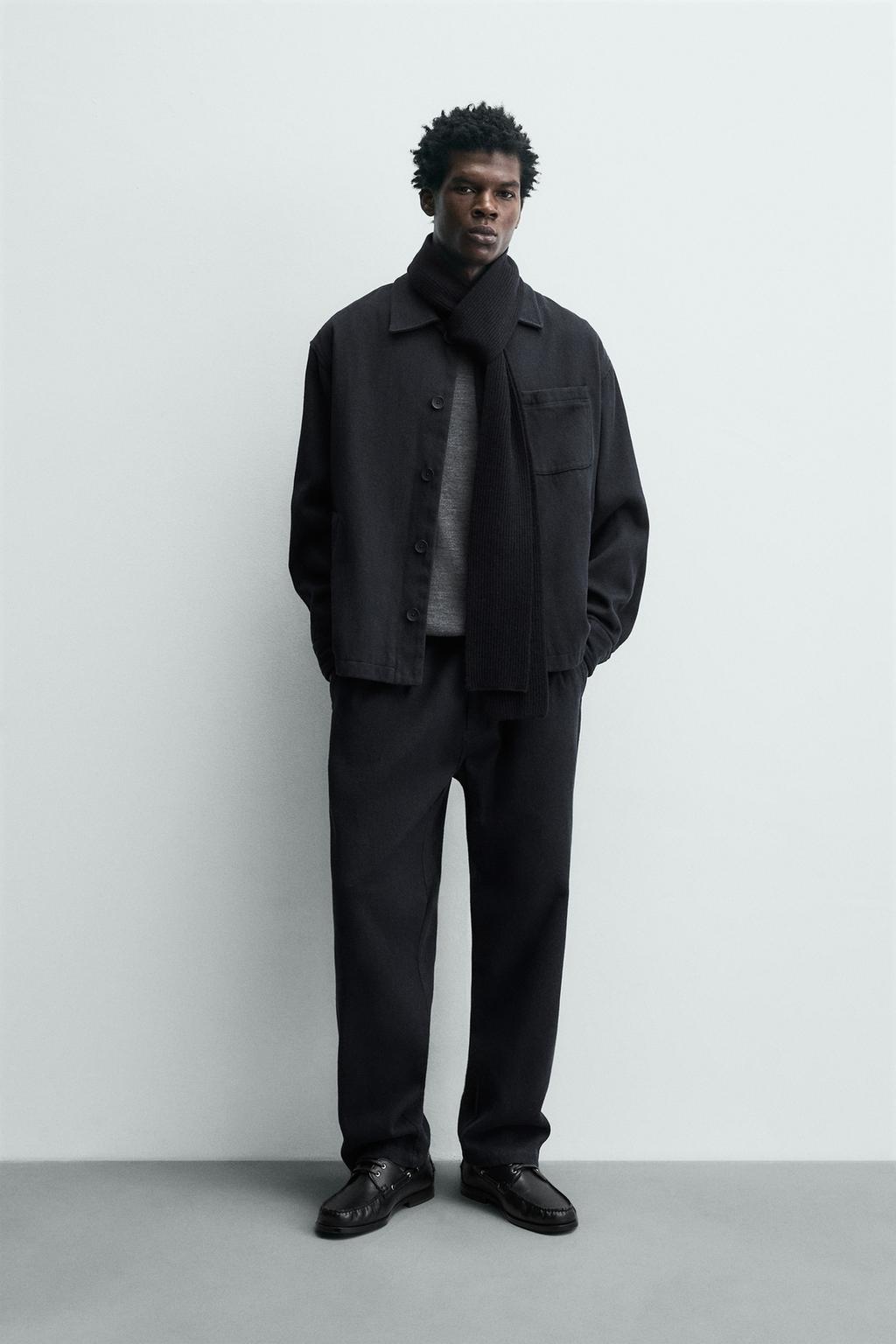 Рубашка с накладными карманами и текстурой