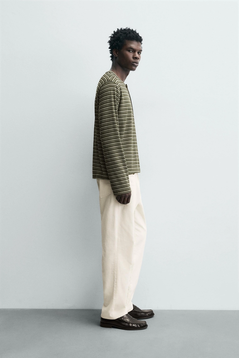 ФУТБОЛКА В ПОЛОСКУ С ВОРОТНИКОМ НА КНОПКАХ