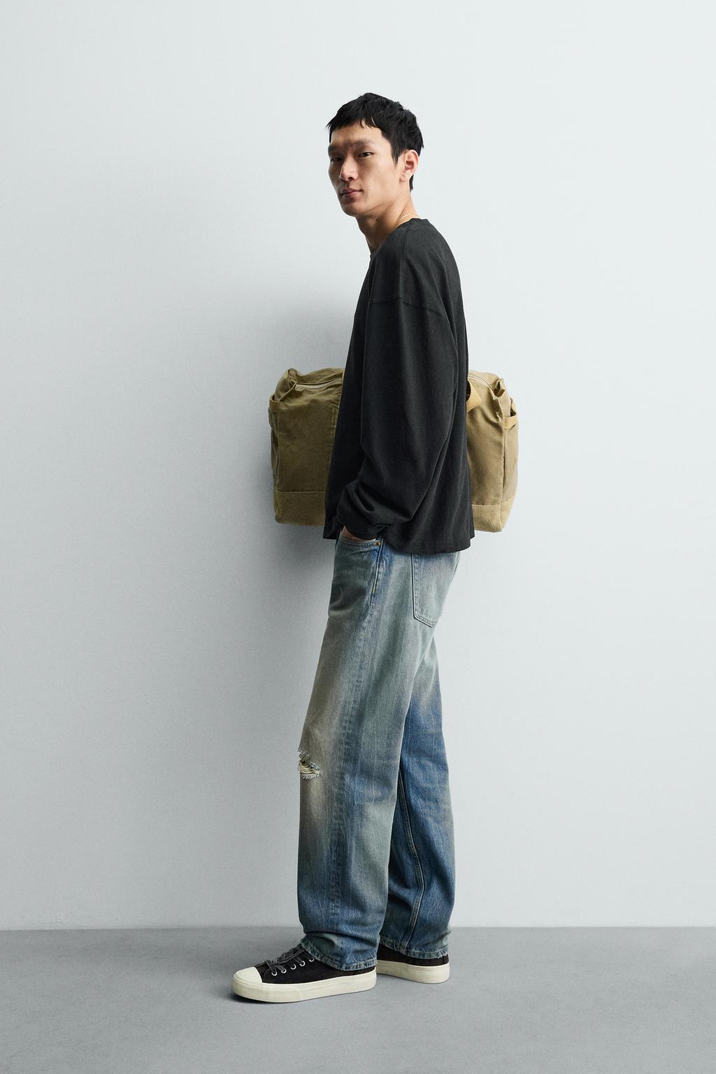 ФУТБОЛКА С ЭФФЕКТОМ ПОТЕРТОСТИ ИЗ РЕЛЬЕФНОЙ ТКАНИ