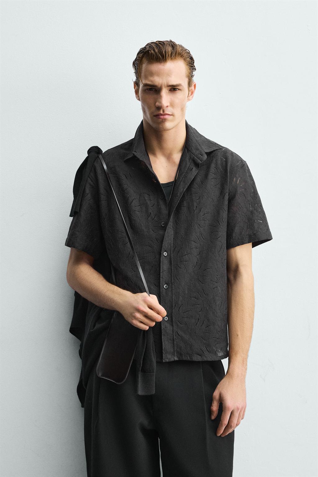 Рубашка с цветочным жаккардовым узором