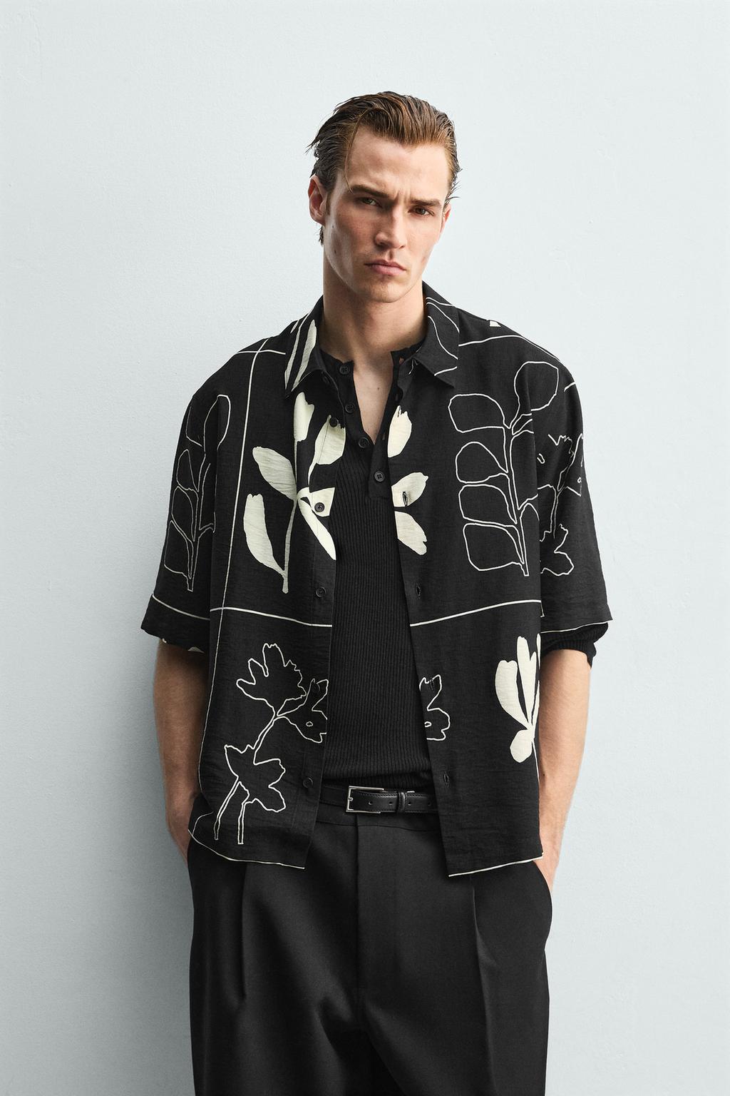 Рубашка с абстрактным принтом