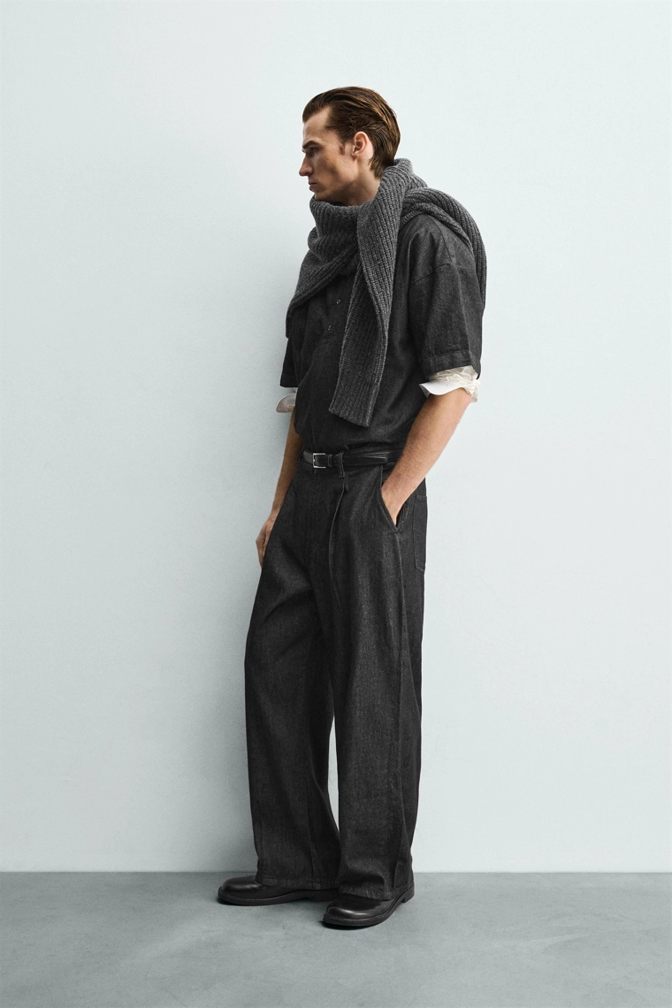 Джинсы плиссированные легкие