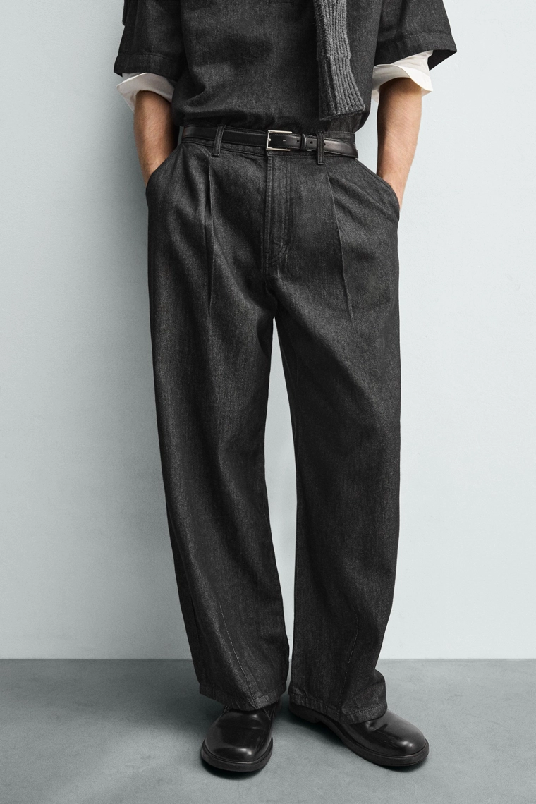 Джинсы плиссированные легкие