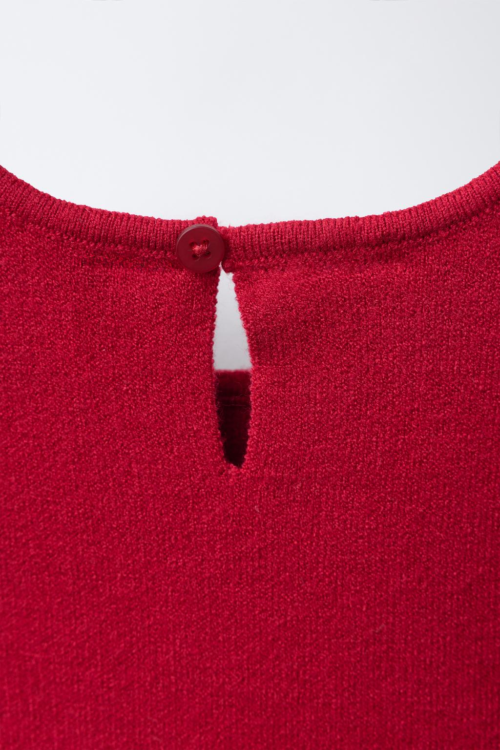 ТРИКОТАЖНОЕ ПЛАТЬЕ С БАРХАТНЫМИ БАНТАМИ