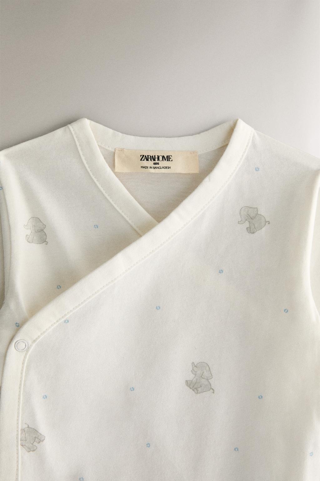 Детский боди для малышей с принтом слонов (набор из 3 штук)