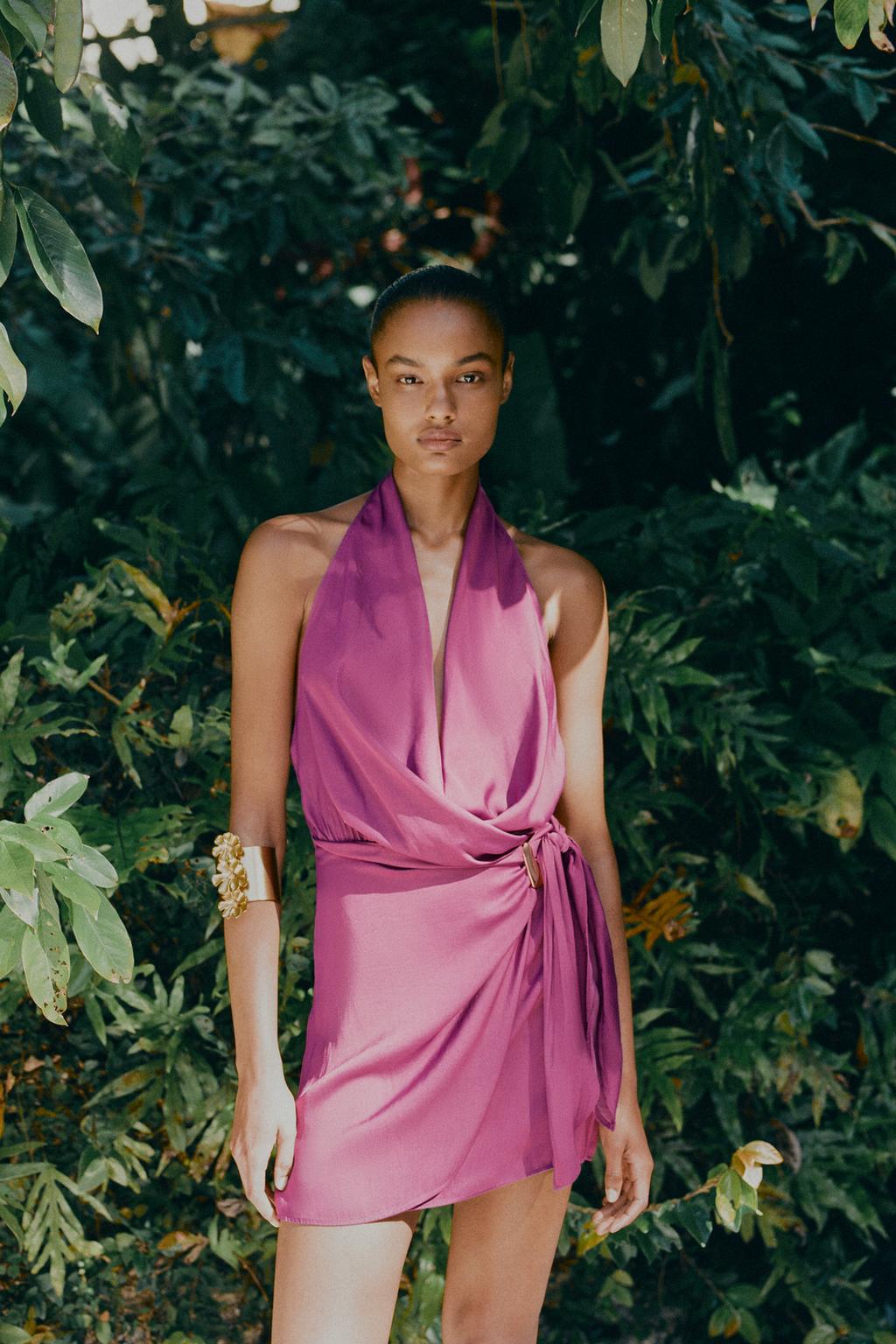 МИНИ-ПЛАТЬЕ ХАЛТЕР С УЗЛОМ