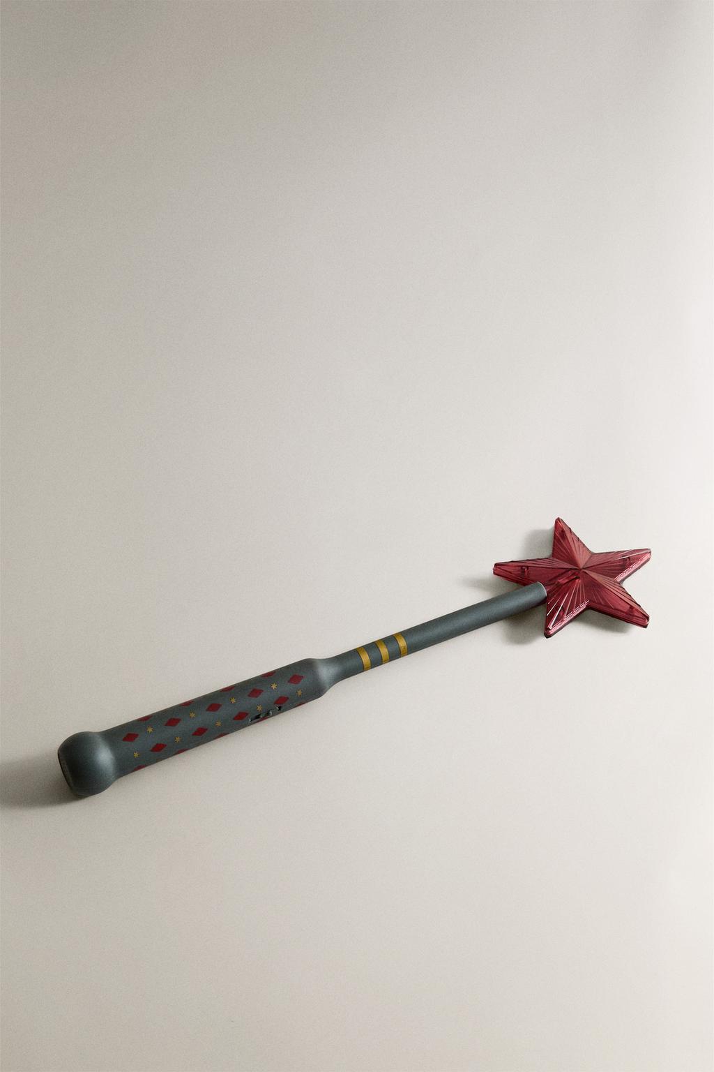 Волшебная палочка рождественское волшебство с звездой, светящейся